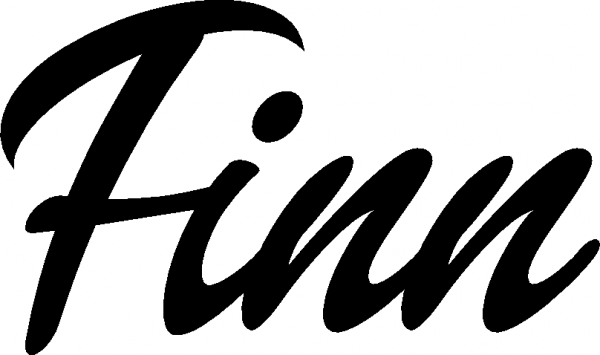 Finn - Schriftzug aus Eichenholz