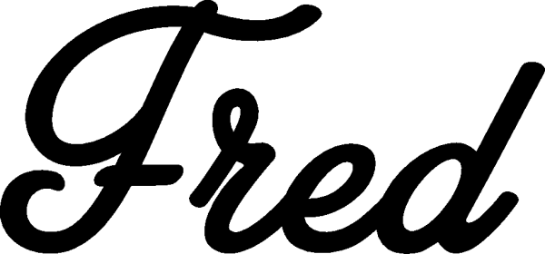 Fred - Schriftzug aus Eichenholz