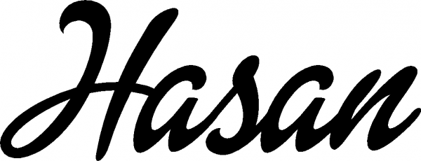 Hasan - Schriftzug aus Eichenholz