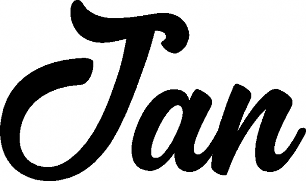 Jan - Schriftzug aus Eichenholz