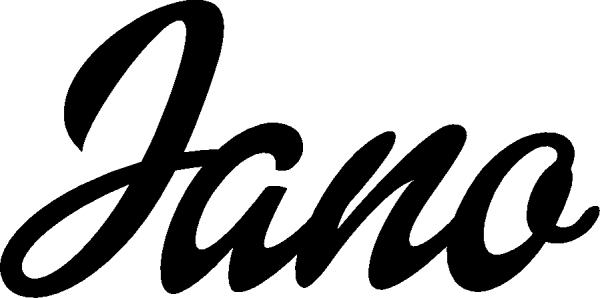 Jano - Schriftzug aus Eichenholz