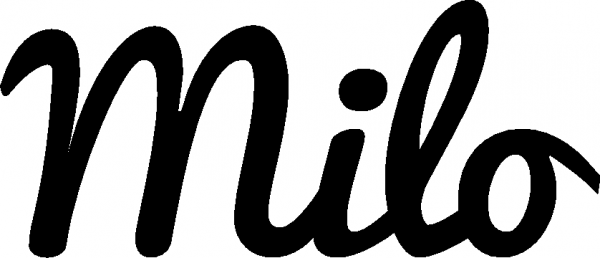 Milo - Schriftzug aus Eichenholz