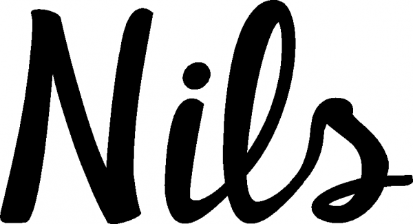 Nils - Schriftzug aus Eichenholz