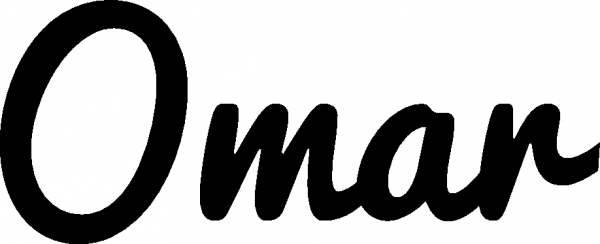 Omar - Schriftzug aus Eichenholz