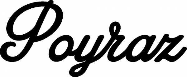 Poyraz - Schriftzug aus Eichenholz