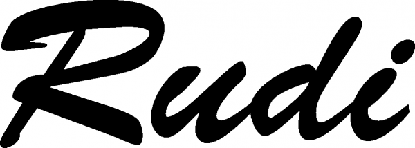 Rudi - Schriftzug aus Eichenholz