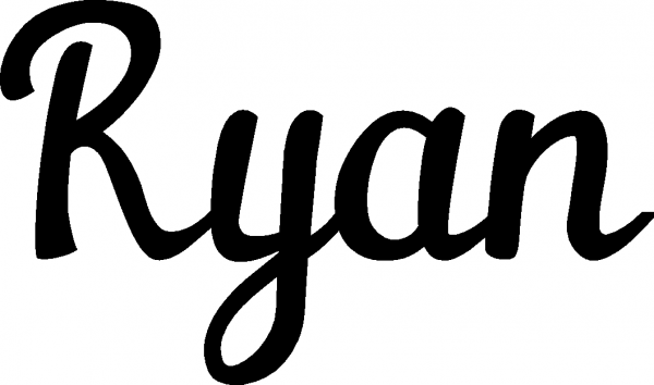 Ryan - Schriftzug aus Eichenholz