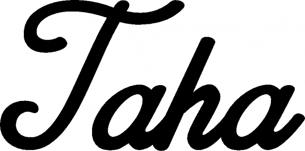 Taha - Schriftzug aus Eichenholz