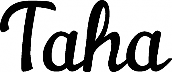 Taha - Schriftzug aus Eichenholz