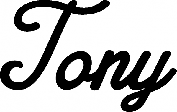 Tony - Schriftzug aus Eichenholz