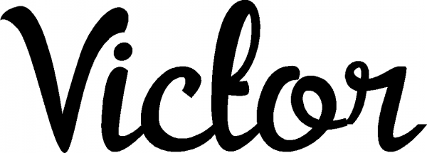 Victor - Schriftzug aus Eichenholz