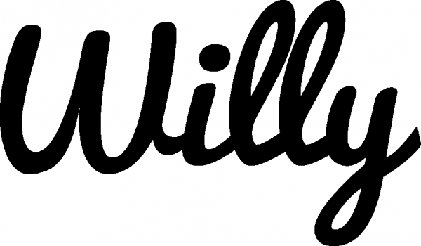 Willy - Schriftzug aus Eichenholz