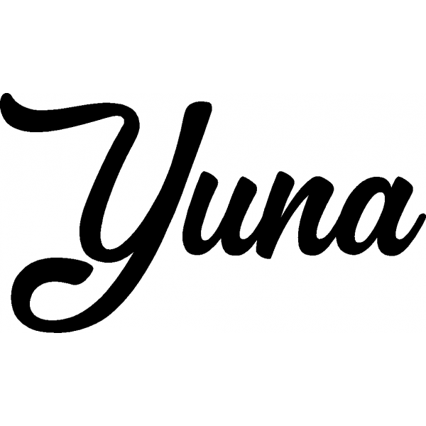 Yuna - Schriftzug aus Buchenholz