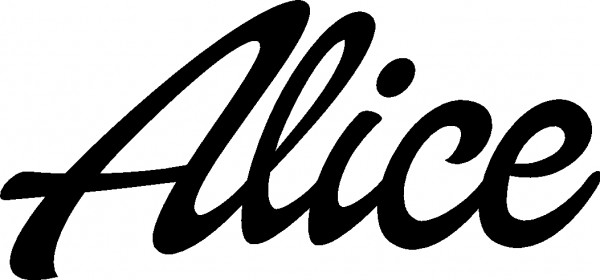 Alice - Schriftzug aus Eichenholz