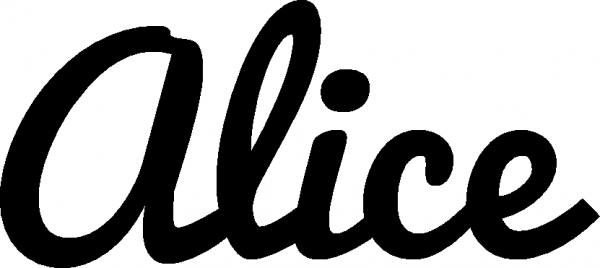 Alice - Schriftzug aus Eichenholz