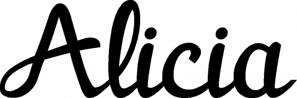 Alicia - Schriftzug aus Eichenholz