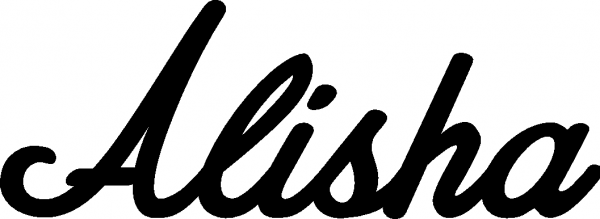 Alisha - Schriftzug aus Eichenholz