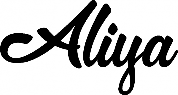 Aliya - Schriftzug aus Eichenholz