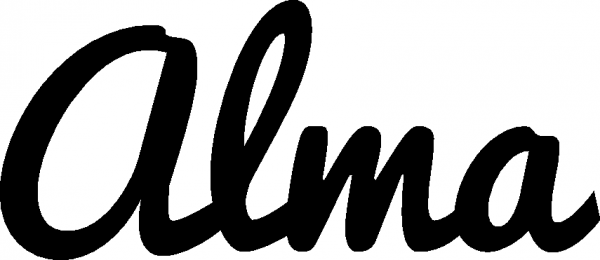 Alma - Schriftzug aus Eichenholz