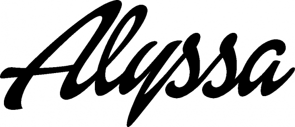 Alyssa - Schriftzug aus Eichenholz