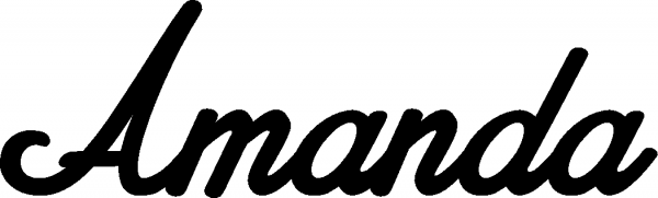 Amanda - Schriftzug aus Eichenholz