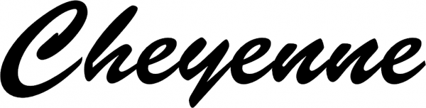 Cheyenne - Schriftzug aus Eichenholz