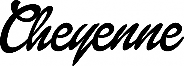 Cheyenne - Schriftzug aus Eichenholz