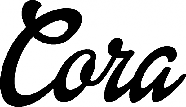 Cora - Schriftzug aus Eichenholz