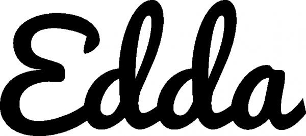 Edda - Schriftzug aus Eichenholz
