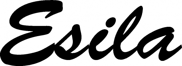 Esila - Schriftzug aus Eichenholz