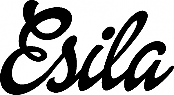 Esila - Schriftzug aus Eichenholz