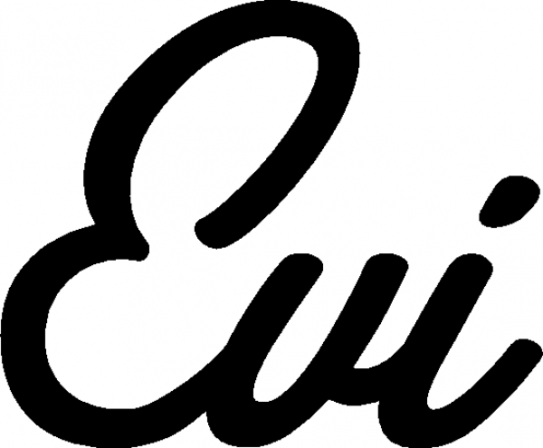 Evi - Schriftzug aus Eichenholz