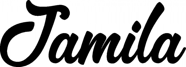Jamila - Schriftzug aus Eichenholz