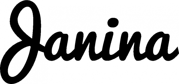 Janina - Schriftzug aus Eichenholz
