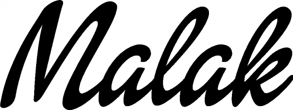 Malak - Schriftzug aus Eichenholz