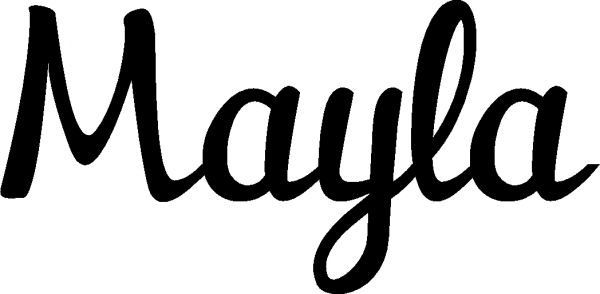Mayla - Schriftzug aus Eichenholz