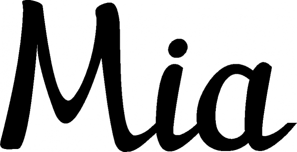 Mia - Schriftzug aus Eichenholz