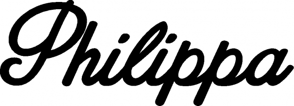 Philippa - Schriftzug aus Eichenholz