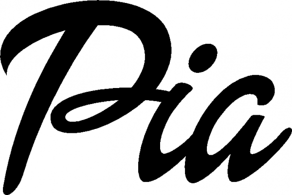 Pia - Schriftzug aus Eichenholz