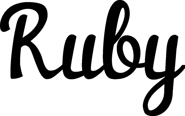 Ruby - Schriftzug aus Eichenholz