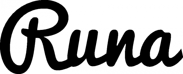 Runa - Schriftzug aus Eichenholz