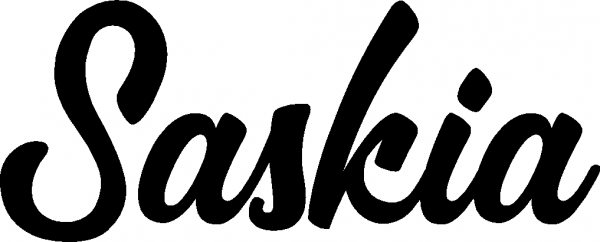 Saskia - Schriftzug aus Eichenholz