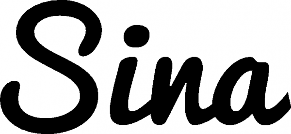 Sina - Schriftzug aus Eichenholz