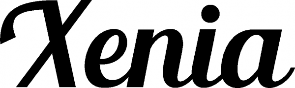 Xenia - Schriftzug aus Eichenholz