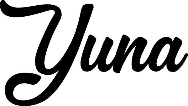 Yuna - Schriftzug aus Eichenholz