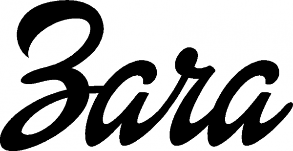 Zara - Schriftzug aus Eichenholz