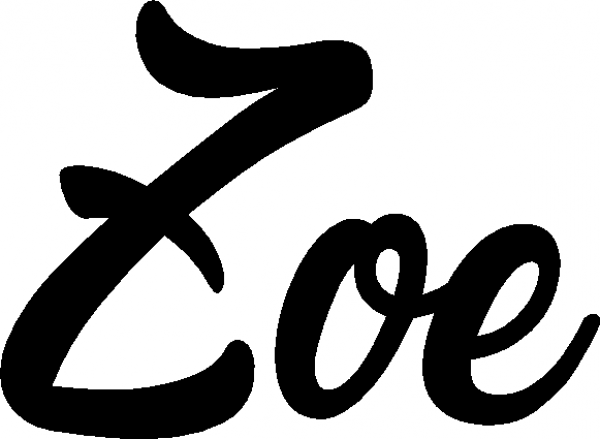 Zoe - Schriftzug aus Eichenholz